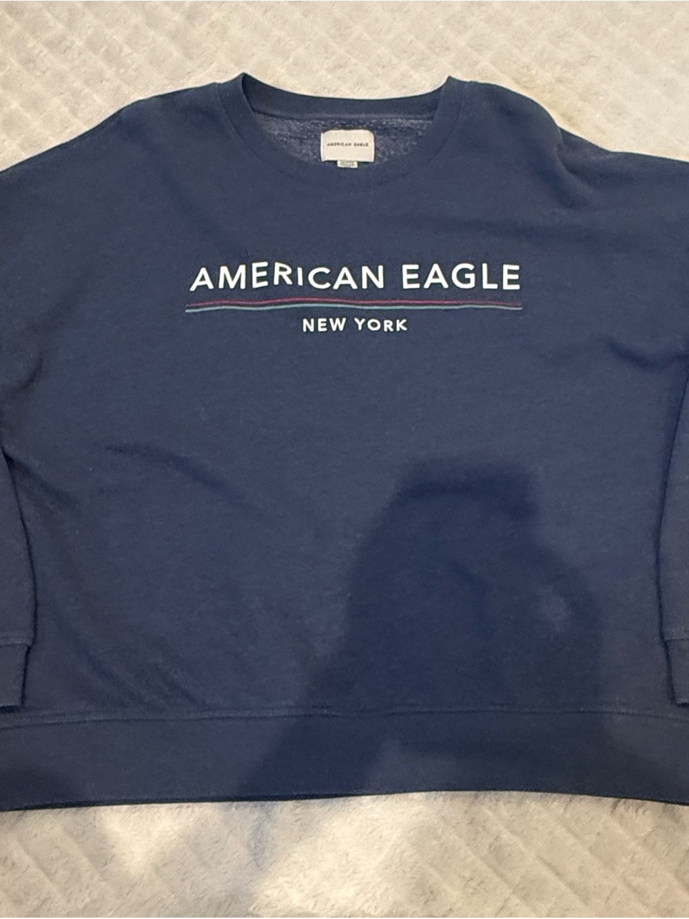 American Eagle Outfitters Navy Crewneck Sweatshirt with White Logo